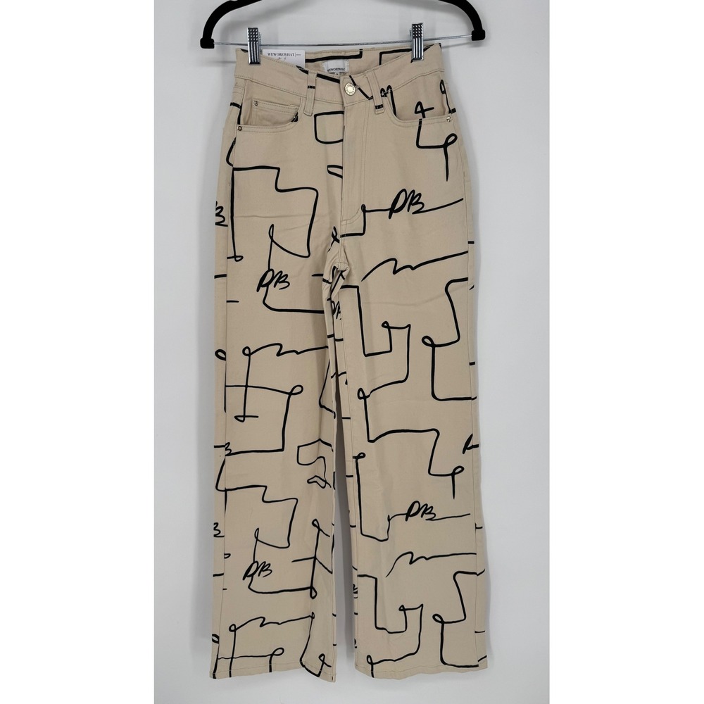 We Wore What High Rise Wide Leg Scribble Jeans NWT Size 24‎